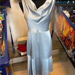 Sam Edelman Glacier Blue Drape Neck Dress Size 2